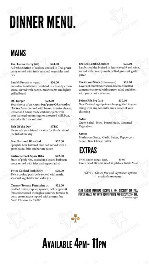 dunedin casino menu|Grand Bar & Cafe at Dunedin Casino .